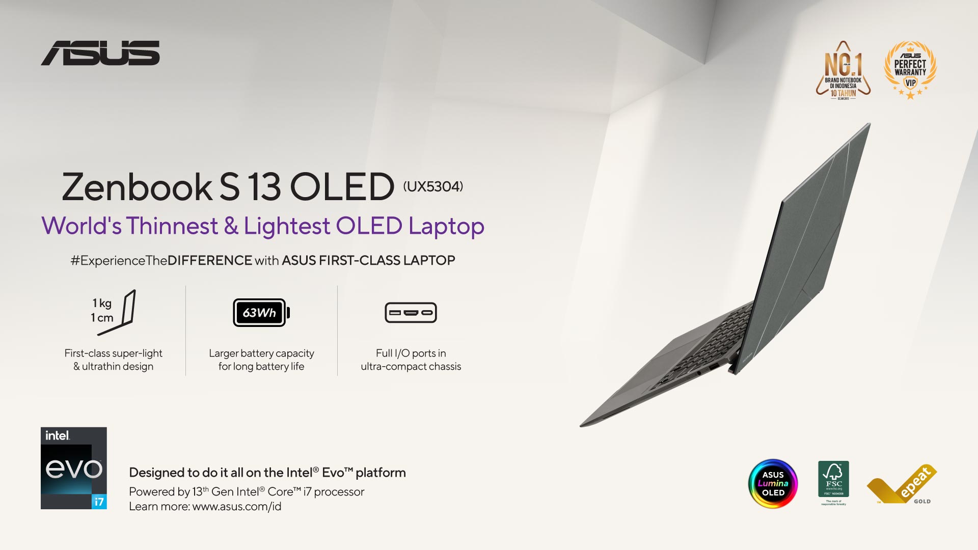 Spesifikasi Lengkap Asus Zenbook S 13 OLED (UX5304): Laptop Canggih Paling Tipis